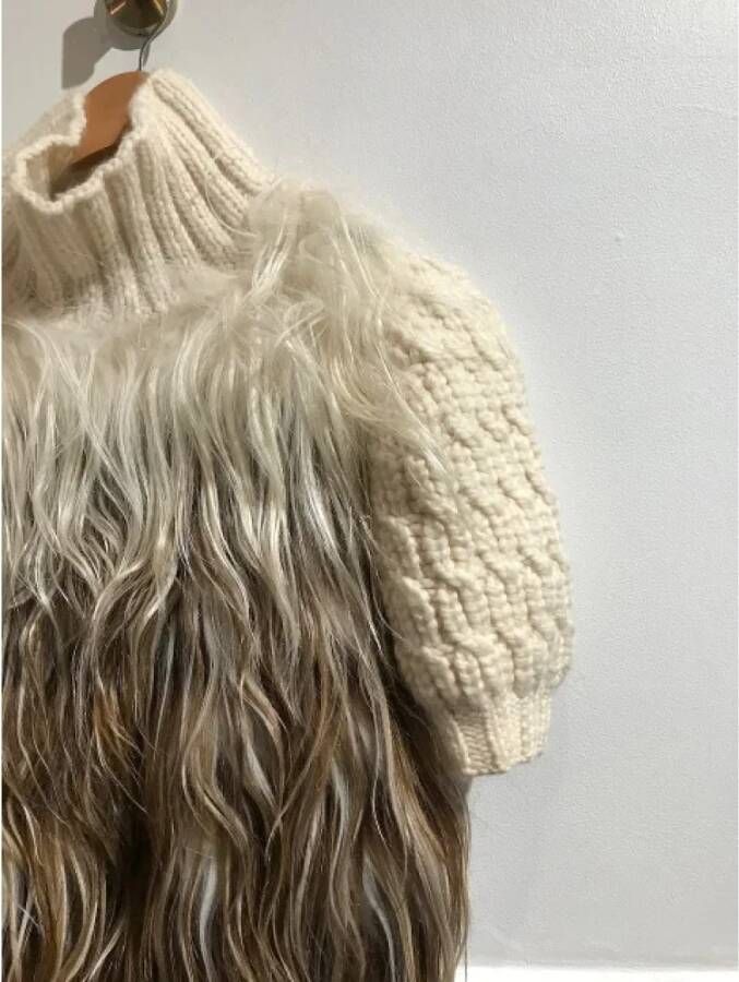 Fendi Vintage Pre-owned Wool tops Beige Dames