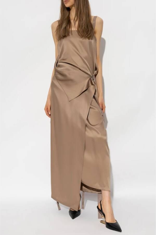 Fendi Zijden jurk Bruin Dames