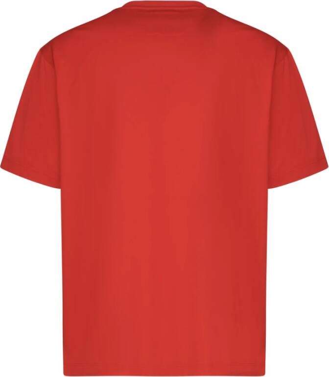 Ferrari Rode Katoenen Logo T-shirt Red Heren
