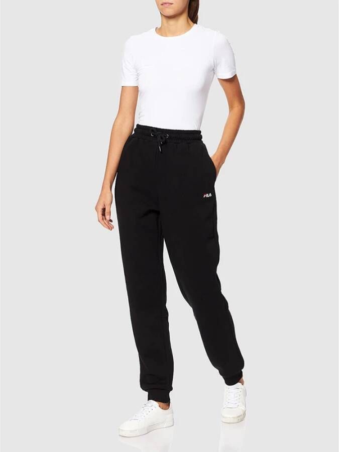 Fila Sportieve Zwarte Herenbroek met Elastische Taille Black Heren Kledingwinkel