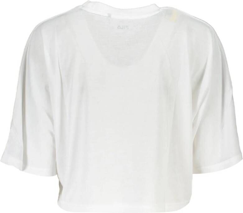 Fila Korte Mouw Logo Print Top Wit Dames
