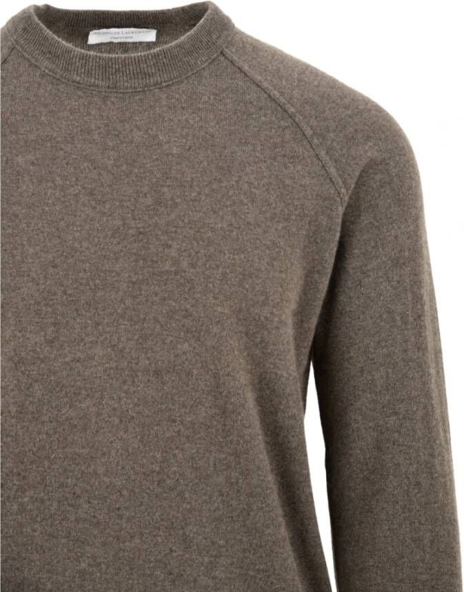 Filippo De Laurentiis Elegante Ronde-hals Gebreide trui in Visone Gray Heren