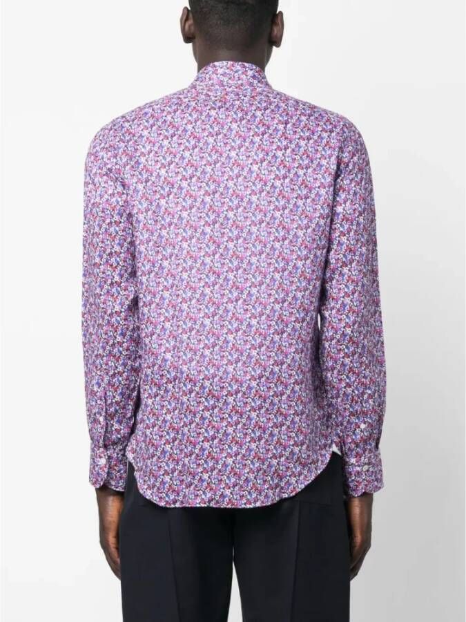 Finamore Blouses Overhemd Purple Heren