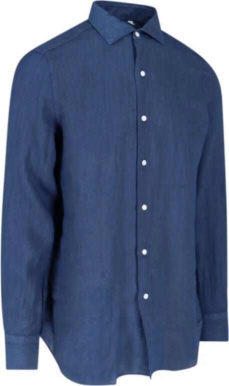 Finamore Casual Shirts Blauw Heren