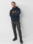Fjällräven Donkerblauwe Logo Hoodie Pluche Sweatshirt Blue Heren - Thumbnail 4