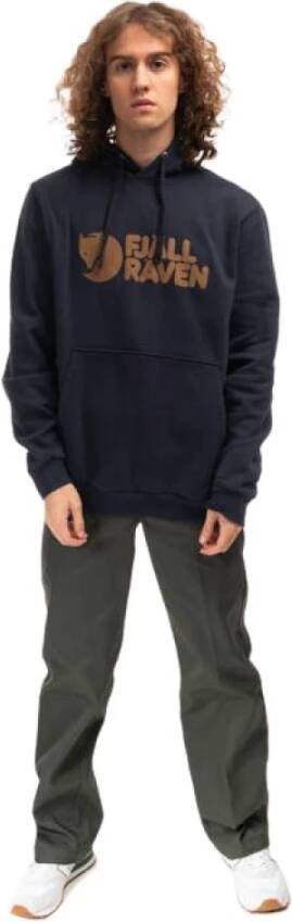 Fjällräven Logo hoodie Blauw Heren