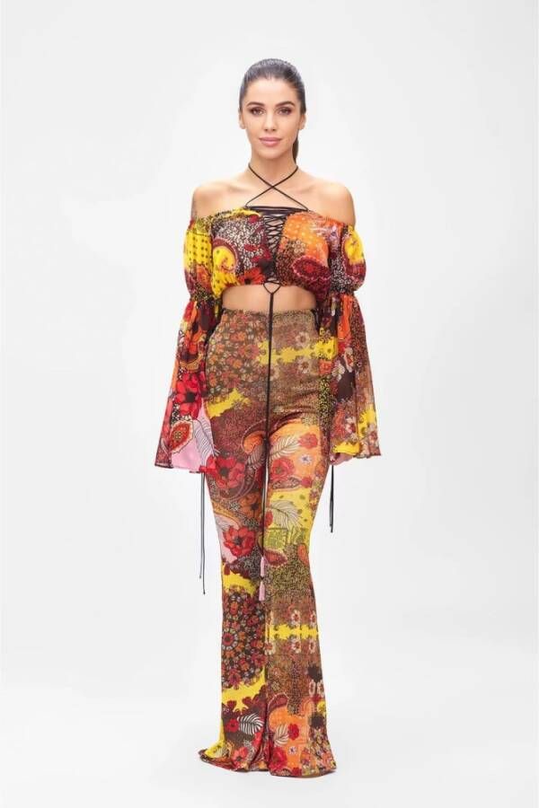 F**k Stijlvolle Crop Top Multicolor Dames