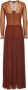 Forte Lange geplooide jurk met gekruiste bovenkant en uitlopende rok Oranje Dames - Thumbnail 2