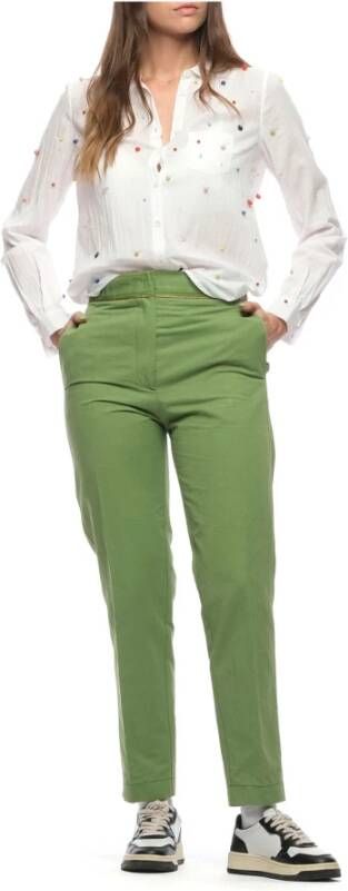 Forte Straight Trousers Groen Dames