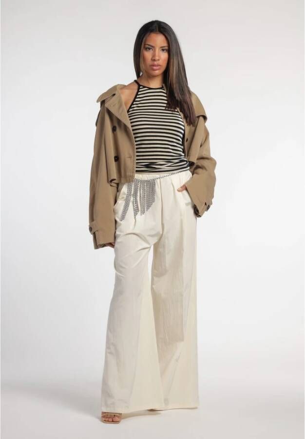 Forte Wide Trousers Wit Dames