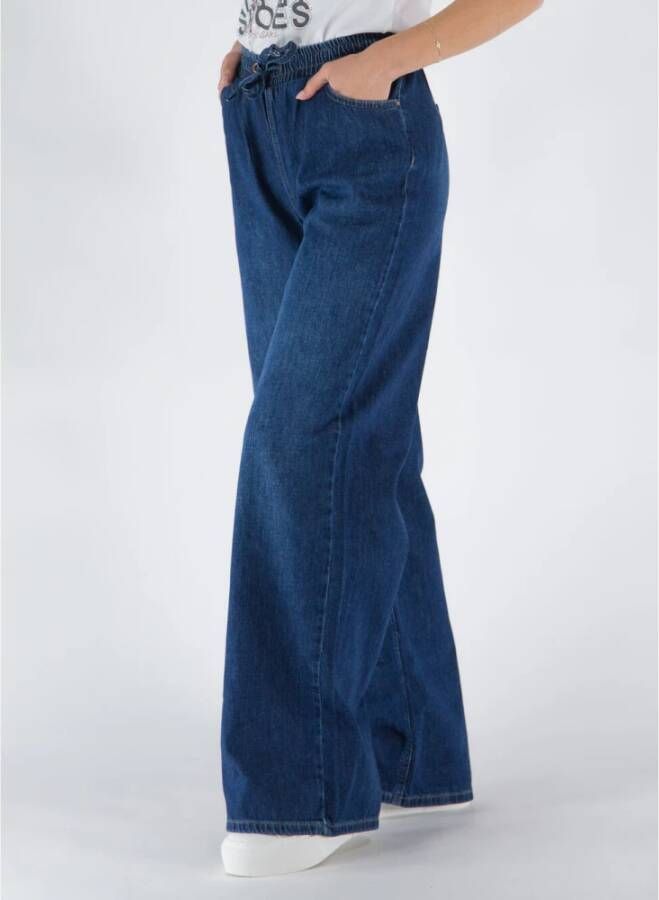 Fracomina Brede jeans Blauw Dames