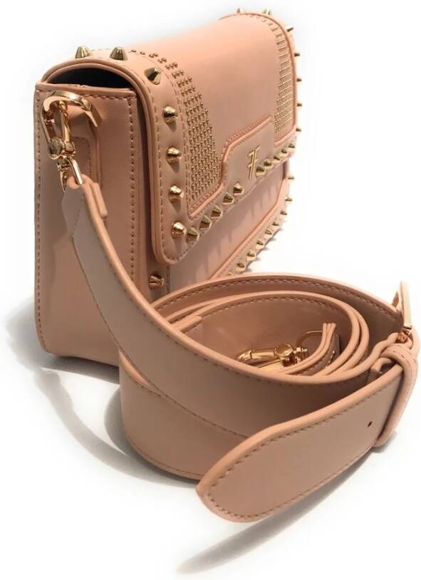 Fracomina Dames Schoudertas in Roze Eco-Leer met Studs Roze Dames