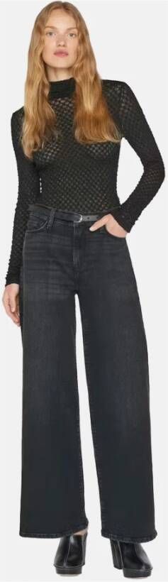 Frame Hoge taille wijde pijp zwarte denim jeans Gray Dames