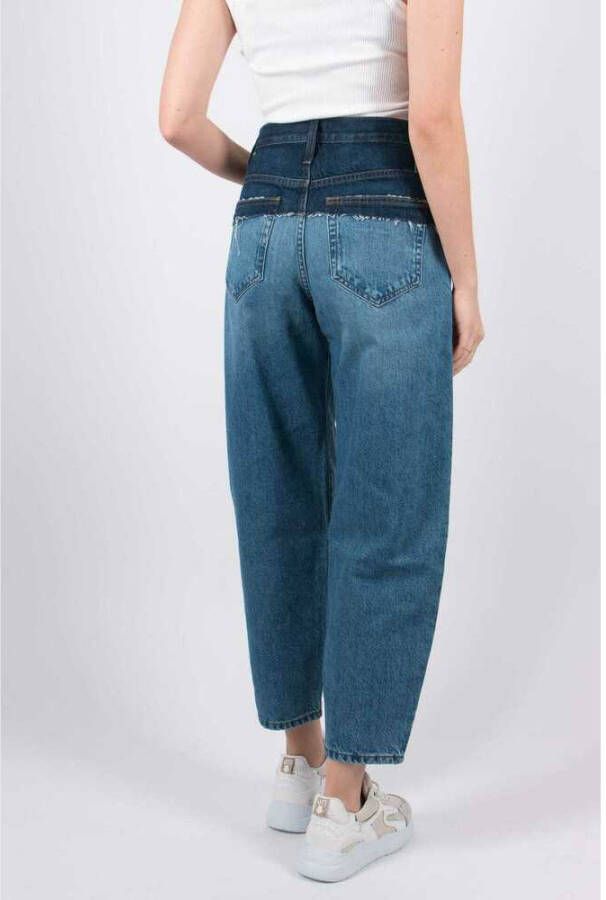 Frame Jeans Ultra High Rise Barrel Indigo Ombre Blauw Dames