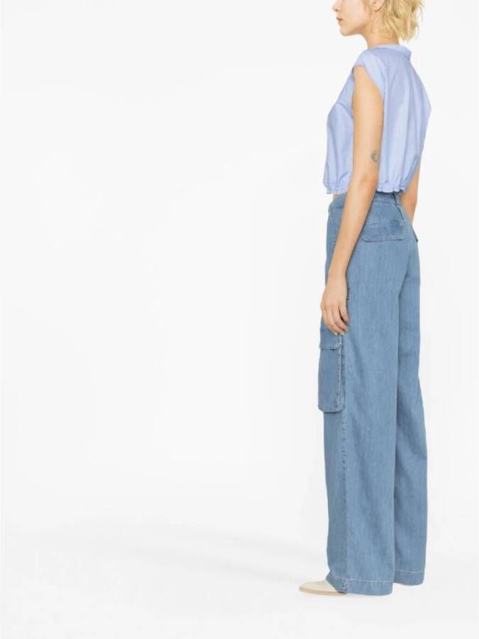 Frame Straight Trousers Blauw Dames