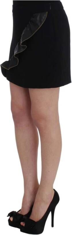 Frankie Morello Black Mini Pencil Skirt Zwart Dames