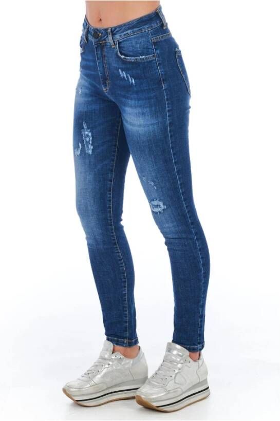 Frankie Morello Blue Jeans Pant Blauw Dames
