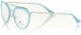 Frankie Morello Lichtblauwe Aviator Brilmonturen met Metalen Stangen Blue Unisex - Thumbnail 2