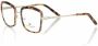 Frankie Morello Vierkante Havana Rode Patroonbril Multicolor Dames - Thumbnail 2