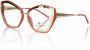 Frankie Morello Butterfly Bril Goud Koraal Interieur Red Dames - Thumbnail 2