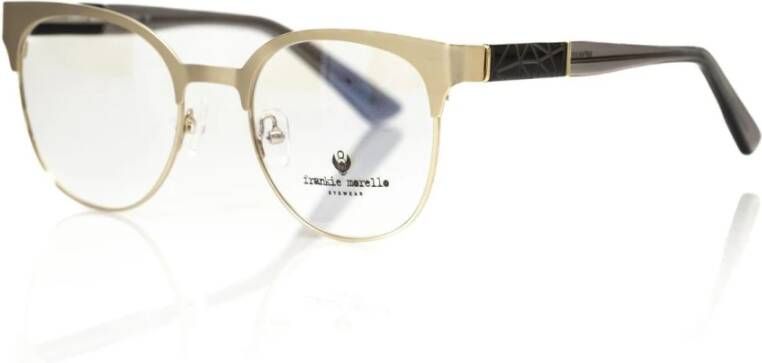 Frankie Morello Klassieke Leren Schoudertas met Elegant Goudkleurig Hardware Geel Dames