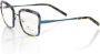 Frankie Morello Blauwe metallic vezel vierkante brilmonturen Blue Unisex - Thumbnail 2