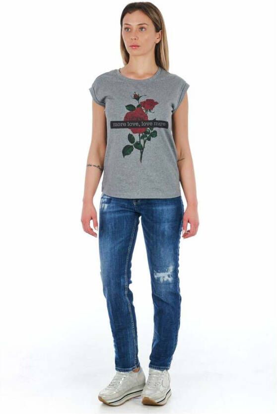 Frankie Morello Blue Cotton Jeans & Hijgen Blauw Dames