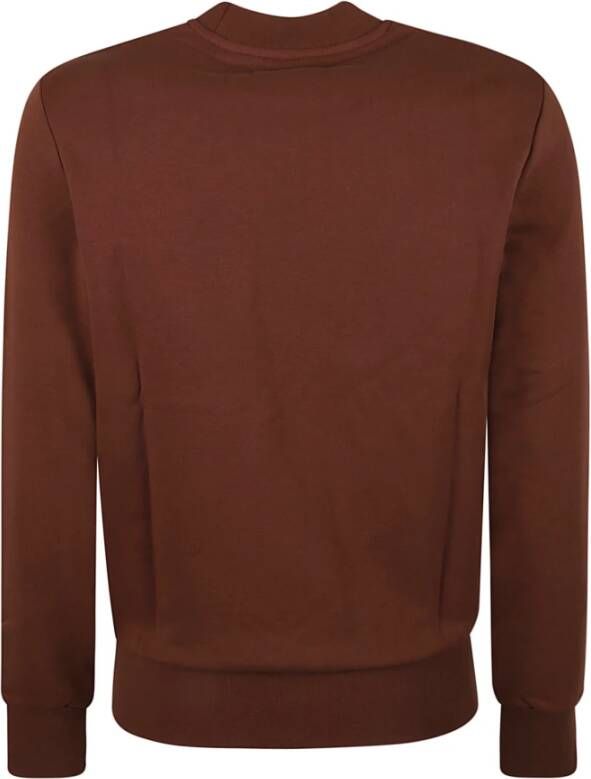 Fred Perry Crewneck Sweatshirt met Badge Bruin Heren