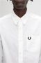 Fred Perry Klassieke Katoenen Button-Down Overhemd White Heren - Thumbnail 2