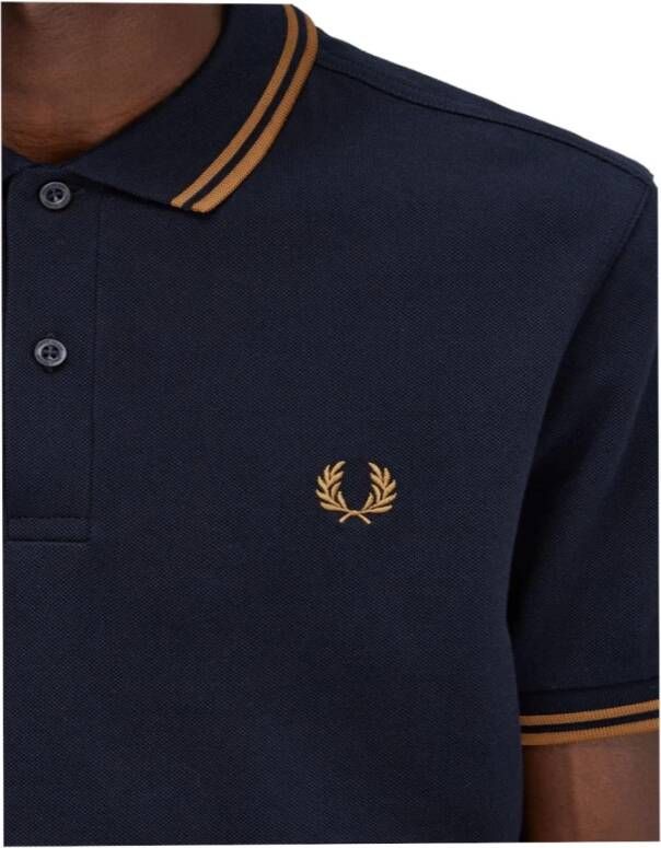 Fred Perry Gestreepte Mouw Polo Blauw Heren