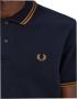 Fred Perry Zwart Bruin Twin Tipped Polo Shirt T44 Zwart Heren - Thumbnail 2