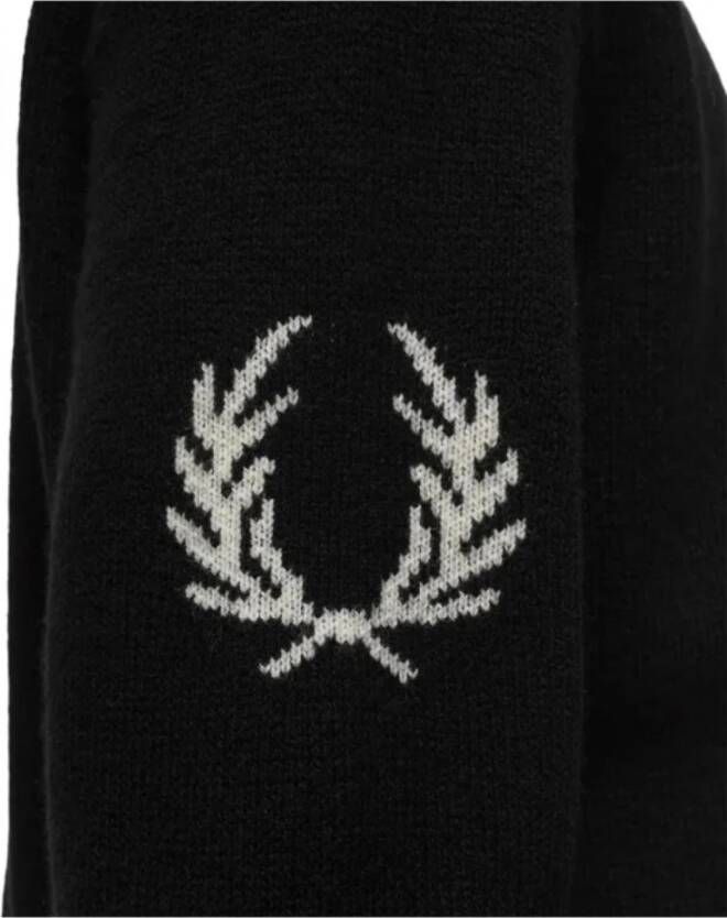 Fred Perry Zwarte truien met hoge kraag en logo Black Heren - Foto 2