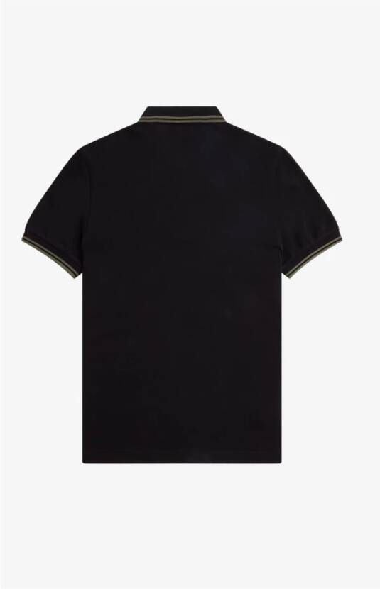 Fred Perry Klassieke katoenen polo met dubbele streep Zwart Heren