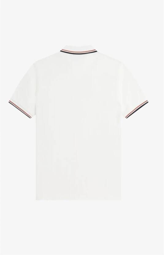 Fred Perry Klassieke katoenen piqué polo met dubbele streep Wit Heren