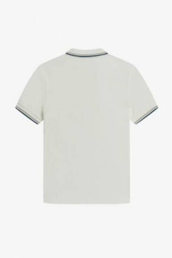 Fred Perry Contrasterende Strepen Polo Shirt Wit Heren