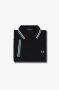 Fred Perry Slim Fit Twin Tipped Polo Black Heren - Thumbnail 2