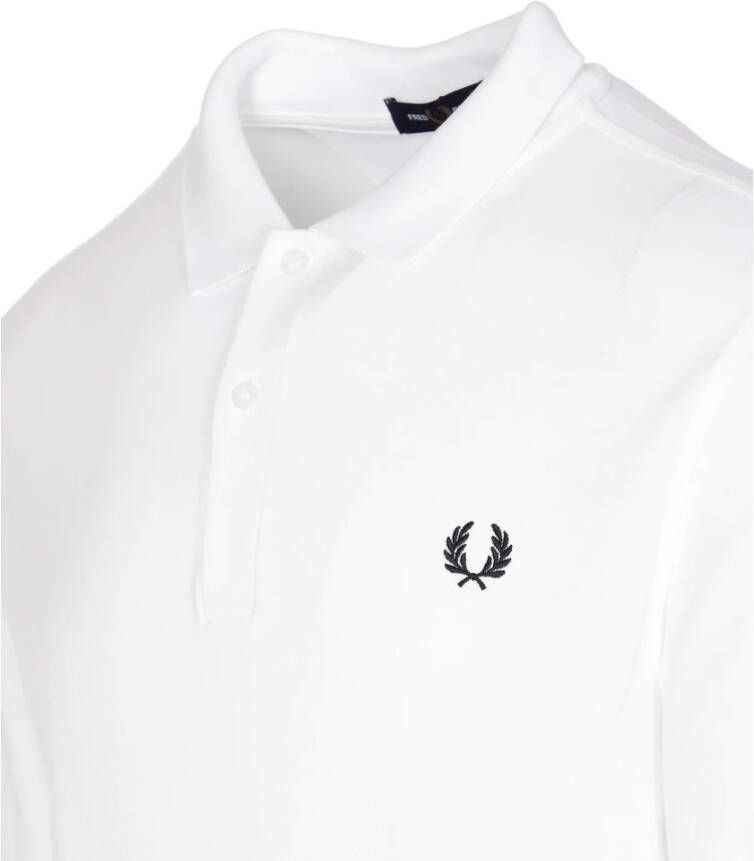 Fred Perry Klassiek poloshirt met lange mouwen Wit Heren