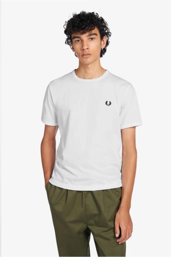 Fred Perry Ringer Stijl T-shirt Wit Heren