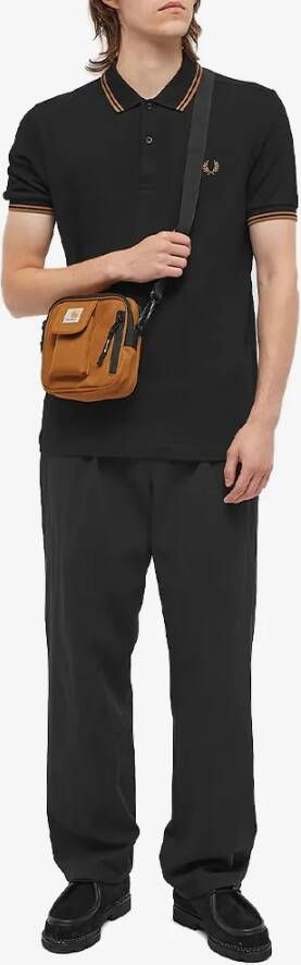 Fred Perry Slim Fit Twin Tipped Polo in Zwart Heren