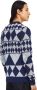 Fred Perry Paneel Argyle Crew Neck Sweater Blauw Heren - Thumbnail 2