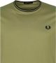 Fred Perry T-shirt TWIN TIPPED met contrastbies sage green - Thumbnail 8