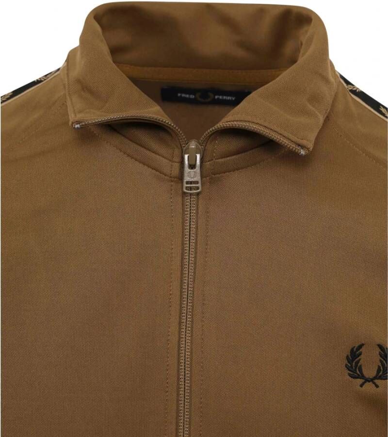Fred Perry Taped Track Jacket Carbon Bruin Heren