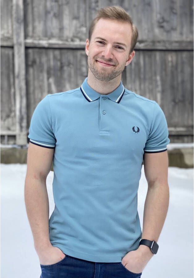 Fred Perry Dubbele punt shirt tops Blauw Heren