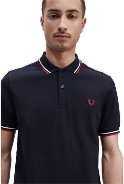 Fred Perry Twin Tipped Shirt Regular Fit Blue Heren