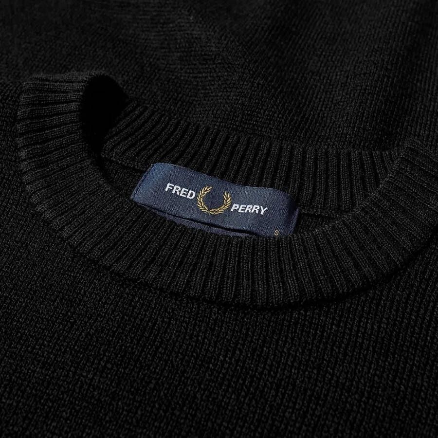 Fred Perry Bemanning Kroon Gebreide Trui Zwart Heren