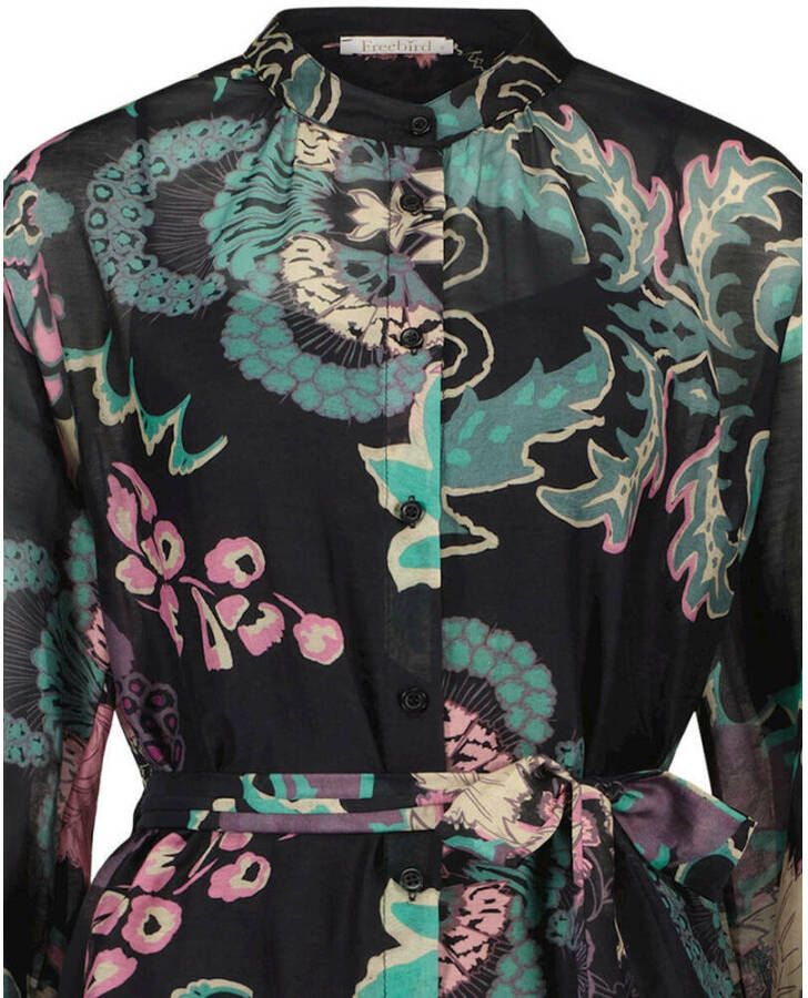 Freebird Jurk met bloemenprint Annemijn blauw - Foto 2