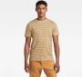 G-Star T-Shirt- GS Stripe Slim FIT S S R-N Bruin Heren - Thumbnail 2
