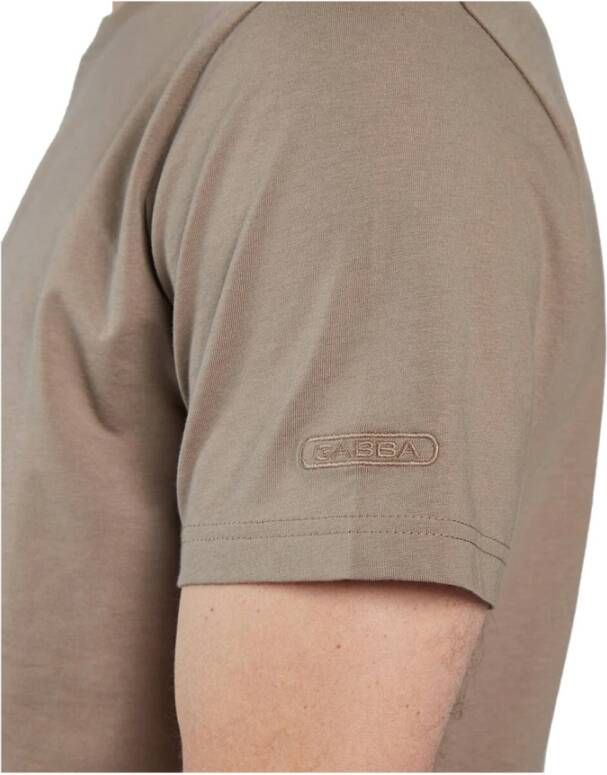 Gabba Korte Mouw T-shirt Beige Heren