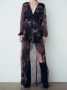 Gaëlle Paris Bloemen Midi Jurk voor Dames Black Dames - Thumbnail 2