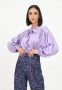 Gaëlle Paris Satijnen blouse met strik Purple Dames - Thumbnail 4